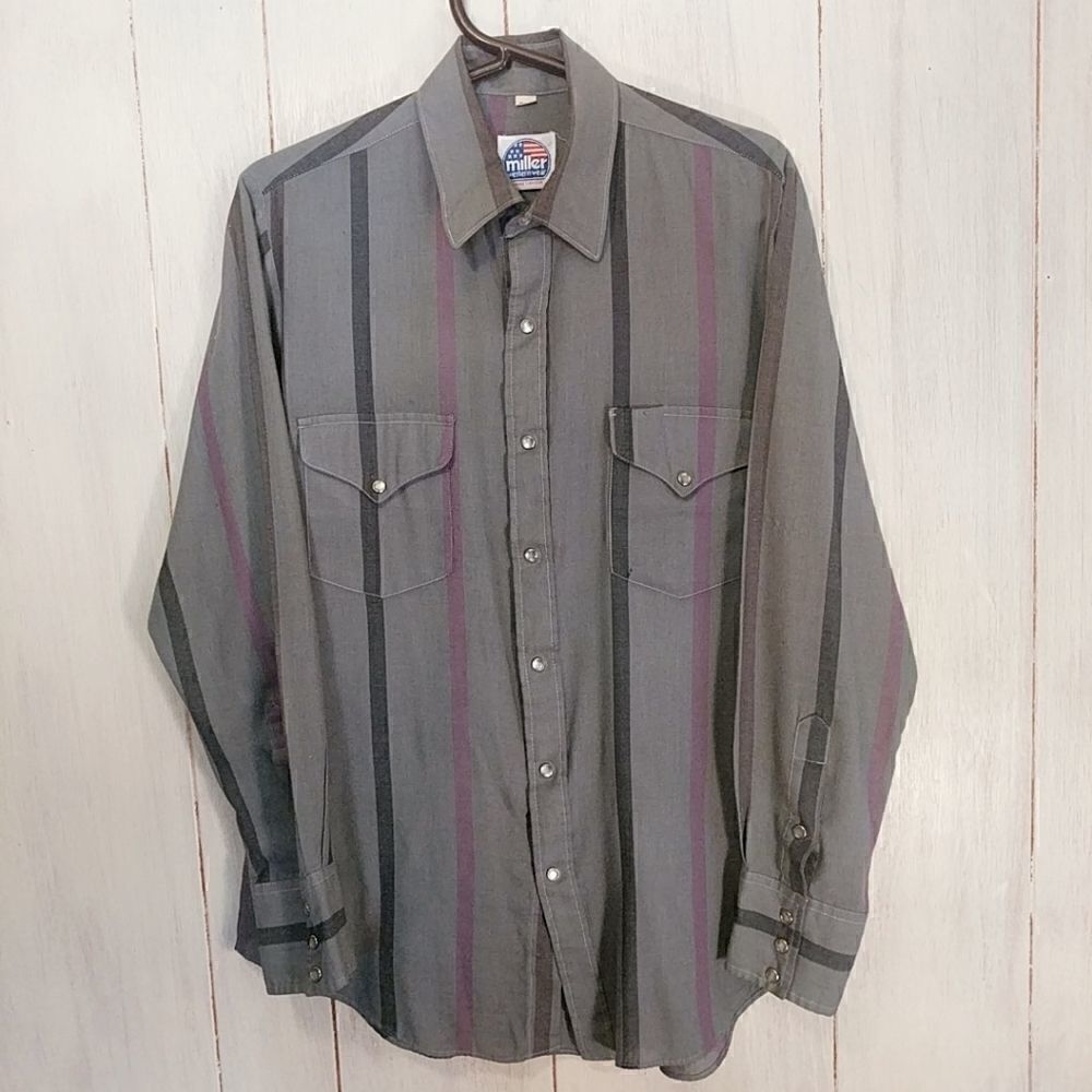 Miller Westernwear Pearl Snap Button Up Size 15.5